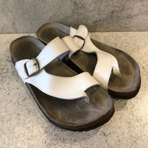 White Mountain Carly leather footbed sandals, 8